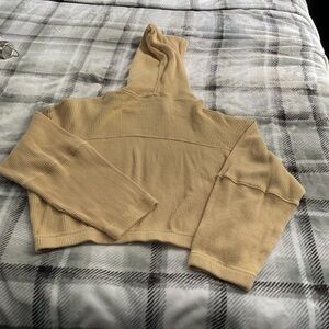 Forever 21 Tan Cropped Hoodie